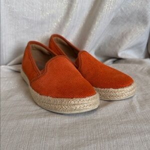 Clarks Orange Perforated Espadrille Slip-Ons 7.5